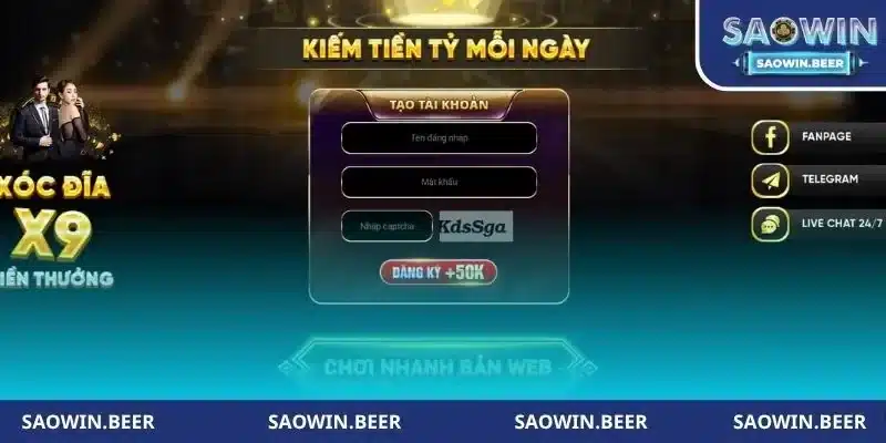 Đăng ký SAOWIN trên Web